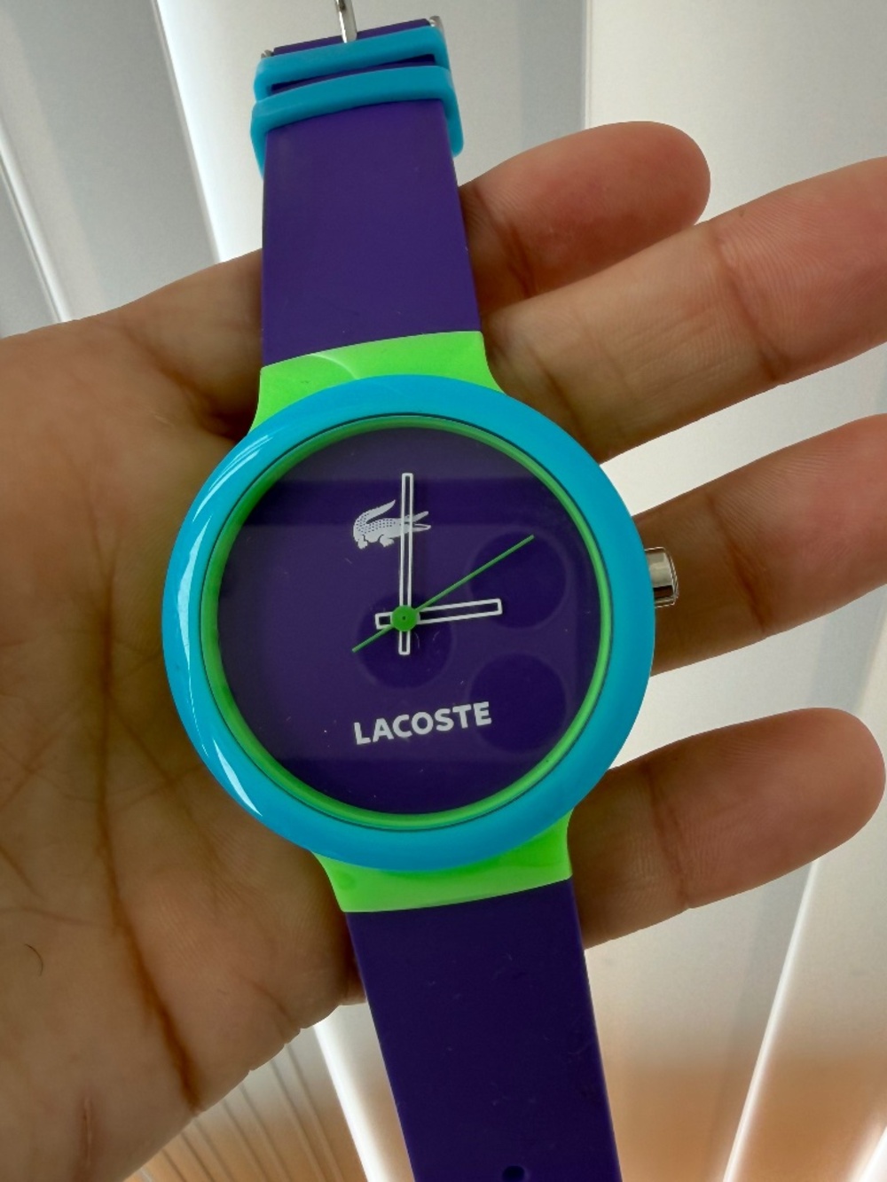 Lacoste Purple, Blue & Green Silicone Watch